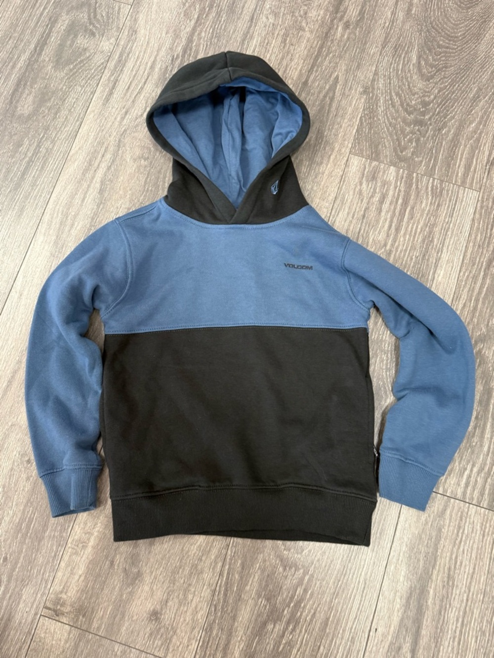 Volcom Blue & Black Colorblock Pullover Hoodie
